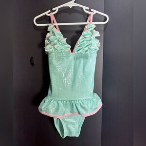 Floatimini Girl's Swimsuit, Size 6x  Aqua/pink NWOT